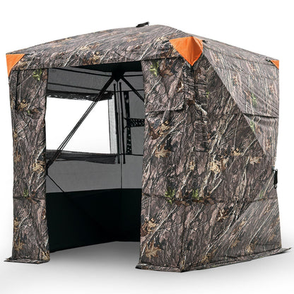 Portable Hunting Blind See Through Ground Deer Blinds 4-5 Person Carrying Bag