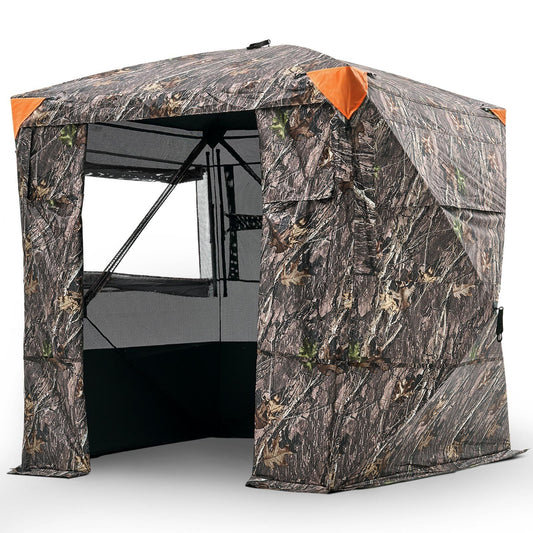 Portable Hunting Blind See Through Ground Deer Blinds 4-5 Person Carrying Bag