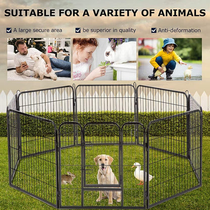 Dog Playpen 40'' 8 Panel Heavy Duty Pet Playpen Dog Exercise Pen Cat Fence