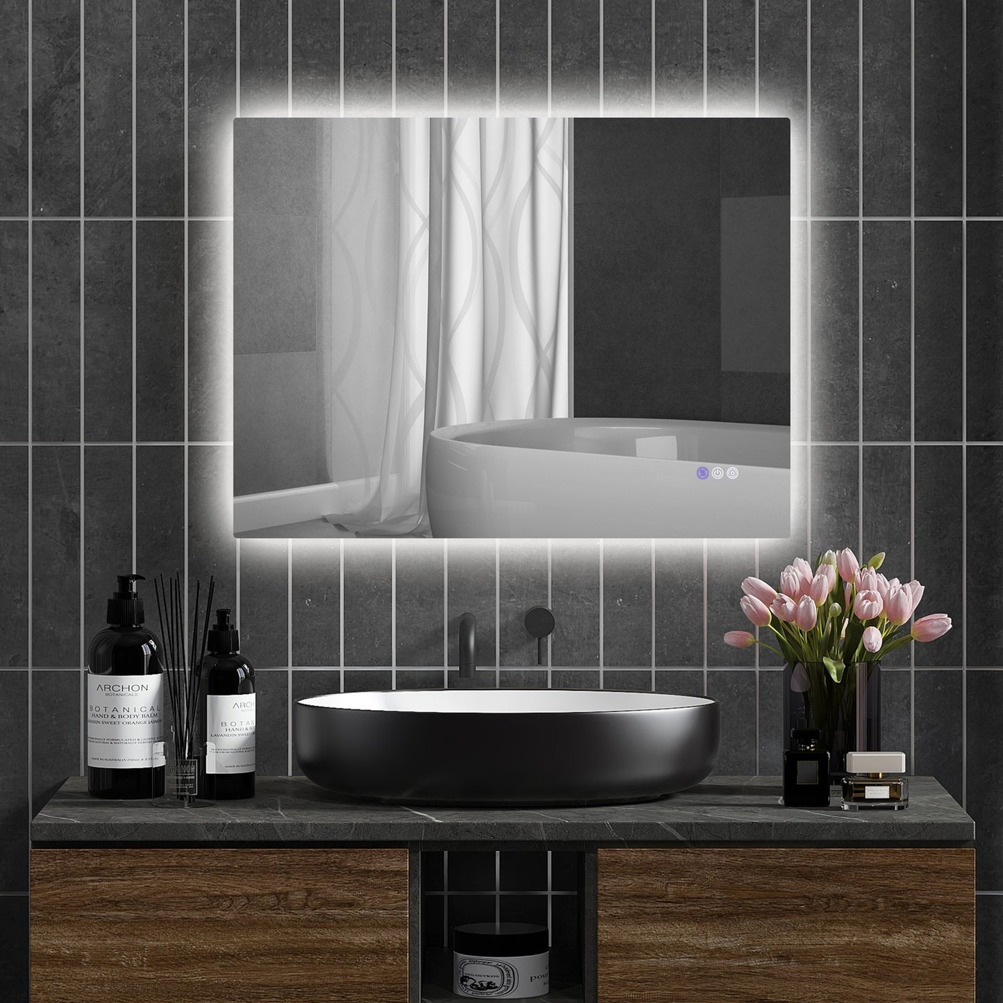 32" x 24" Dimmable LED Bathroom Mirror w/ Infinite Color Temp