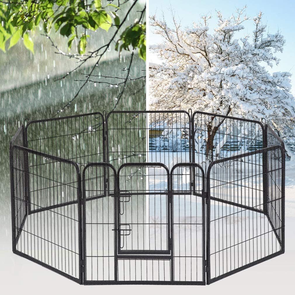 Dog Playpen 40'' 8 Panel Heavy Duty Pet Playpen Dog Exercise Pen Cat Fence