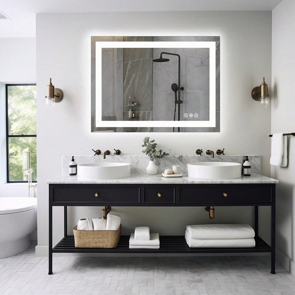 OLIXIS OLIXIS LED Bathroom Vanity Mirror For Wall With Anti-Fog, Dimmable-ZengA