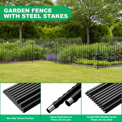 NAIZEA Garden Fence,Snow Fence Temporary Fence Plastic Fence with Posts & Stake