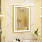 LED Mirror Bathroom Wall Mirrors w/ Lights Gold Frame Dimmable 3 Colors Anti-fog