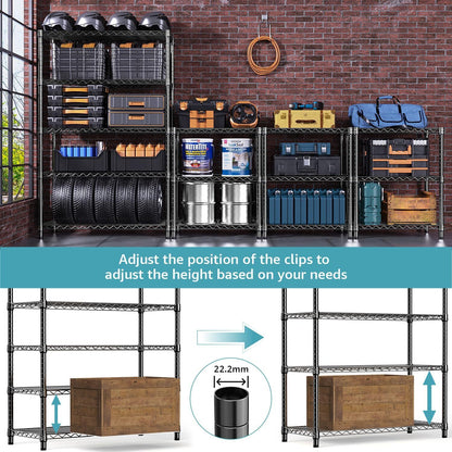 Heavy Duty 5 Tier Shelf 18*47*72" Storage Garage Rack Wire Shelving Laundry Room