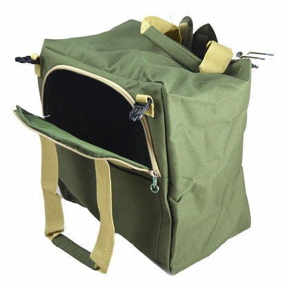 10-piece Gardening Tool Set with Zippered Detachable Tote and Folding Stool Seat