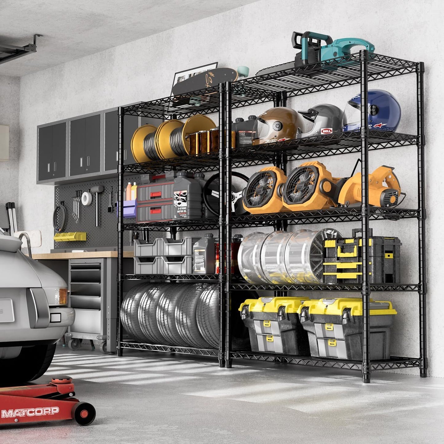 Heavy Duty 5 Tier Shelf 18*47*72" Storage Garage Rack Wire Shelving Laundry Room