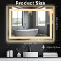 28''/32''/36'' Anti-fog LED Mirror Bathroom,Rectangle Smart Memory Vanity Mirror