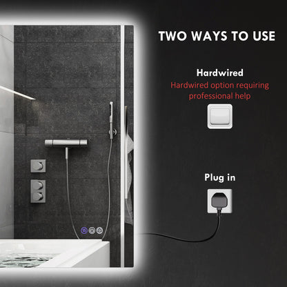 32" x 24" Dimmable LED Bathroom Mirror w/ Infinite Color Temp
