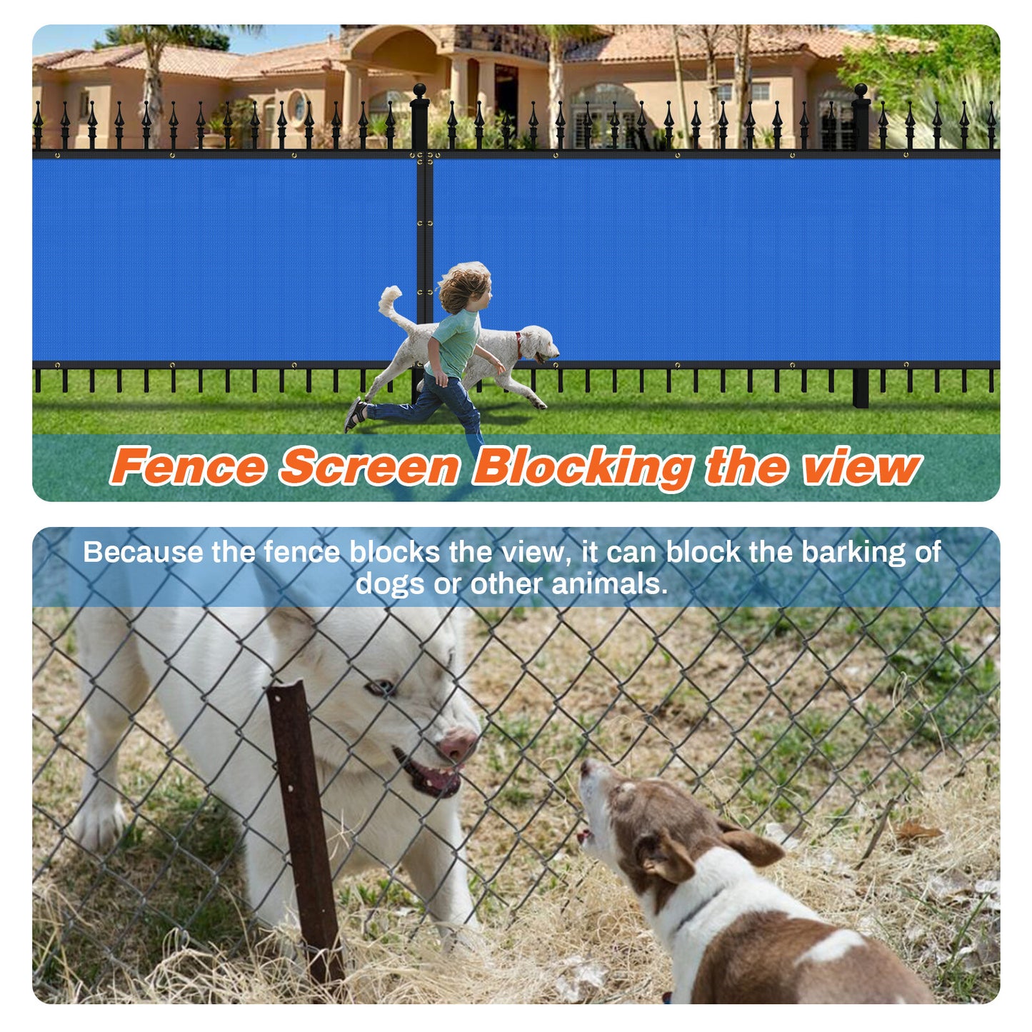 4' 5' 6' 8' Tall Privacy Fence Screen Windscreen Shade Cover Mesh Garden-Blue