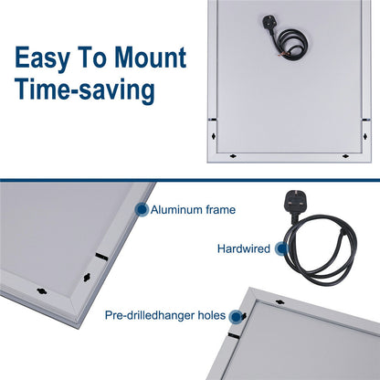 Jumbo LED Lighted Bathroom Mirror Touch Button Anti Fog Dimmable V&H Wall Mount