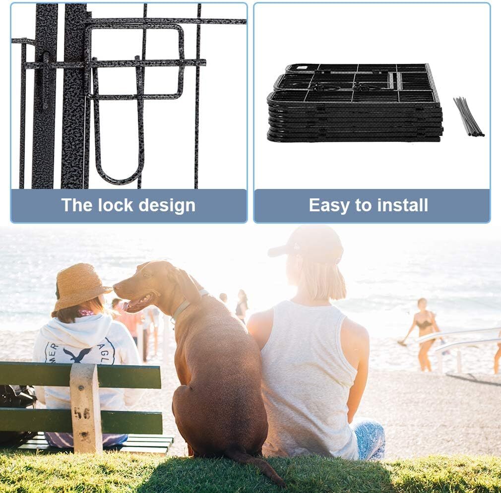 Dog Playpen 40'' 8 Panel Heavy Duty Pet Playpen Dog Exercise Pen Cat Fence