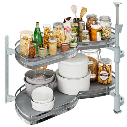 2 Tier Swing Tray Left Blind Corner Kitchen Cabinet Pull Out Organizer for 36"