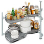 2 Tier Swing Tray Left Blind Corner Kitchen Cabinet Pull Out Organizer for 36"