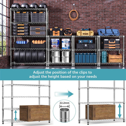 Heavy Duty 5 Tier Shelf 18*47*72" Storage Garage Rack Wire Shelving Laundry Room