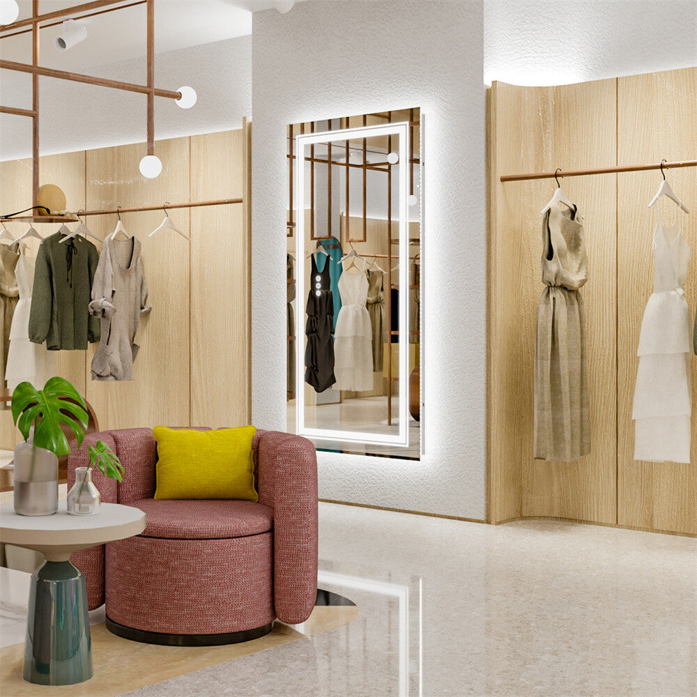 Shatter-Proof LED Bathroom Mirror with Lights Anti-Fog Stepless Dimmable Memory