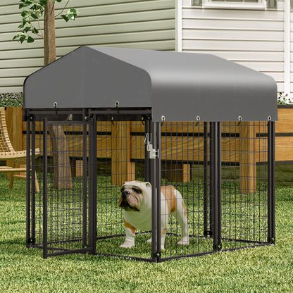 Outdoor Dog Kennel Playpen Animal Run Pet Enclosure Crate Fence w/UV-Proof Roof