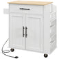 HOMCOM Kitchen Island with Storage and Power Outlets, Rolling Kitchen Cart