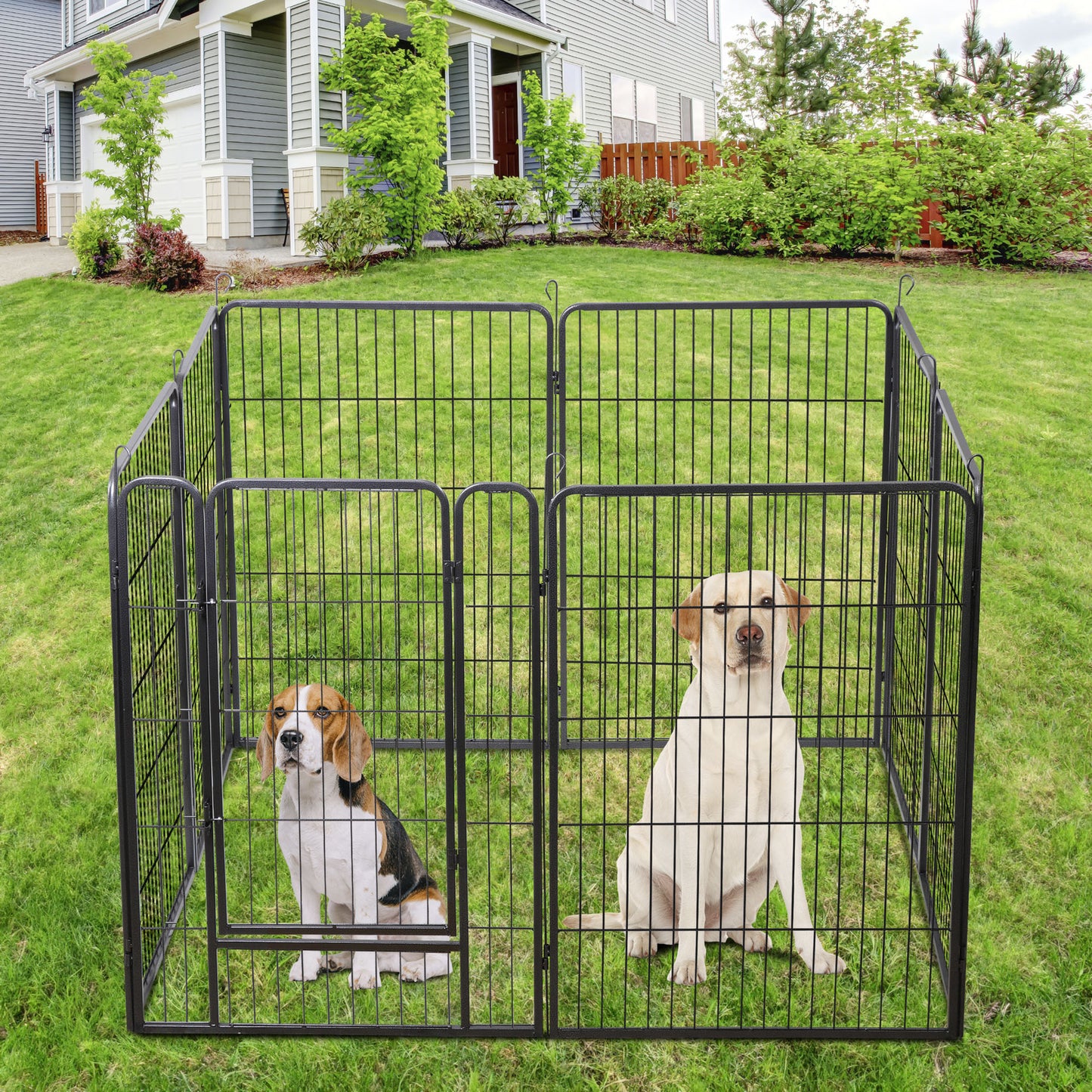 8 Panels 40''/16 panels 24”/32" Dog Pet Playpen Dog Fence Exercise Pen Outdoor