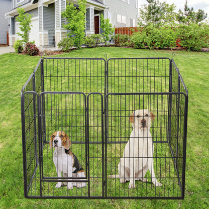 8 Panels 40''/16 panels 24”/32" Dog Pet Playpen Dog Fence Exercise Pen Outdoor