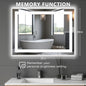 LED Dimmable Lighted Bathroom Mirror Anti-Fog Wall Mounted Rectangle Mirror