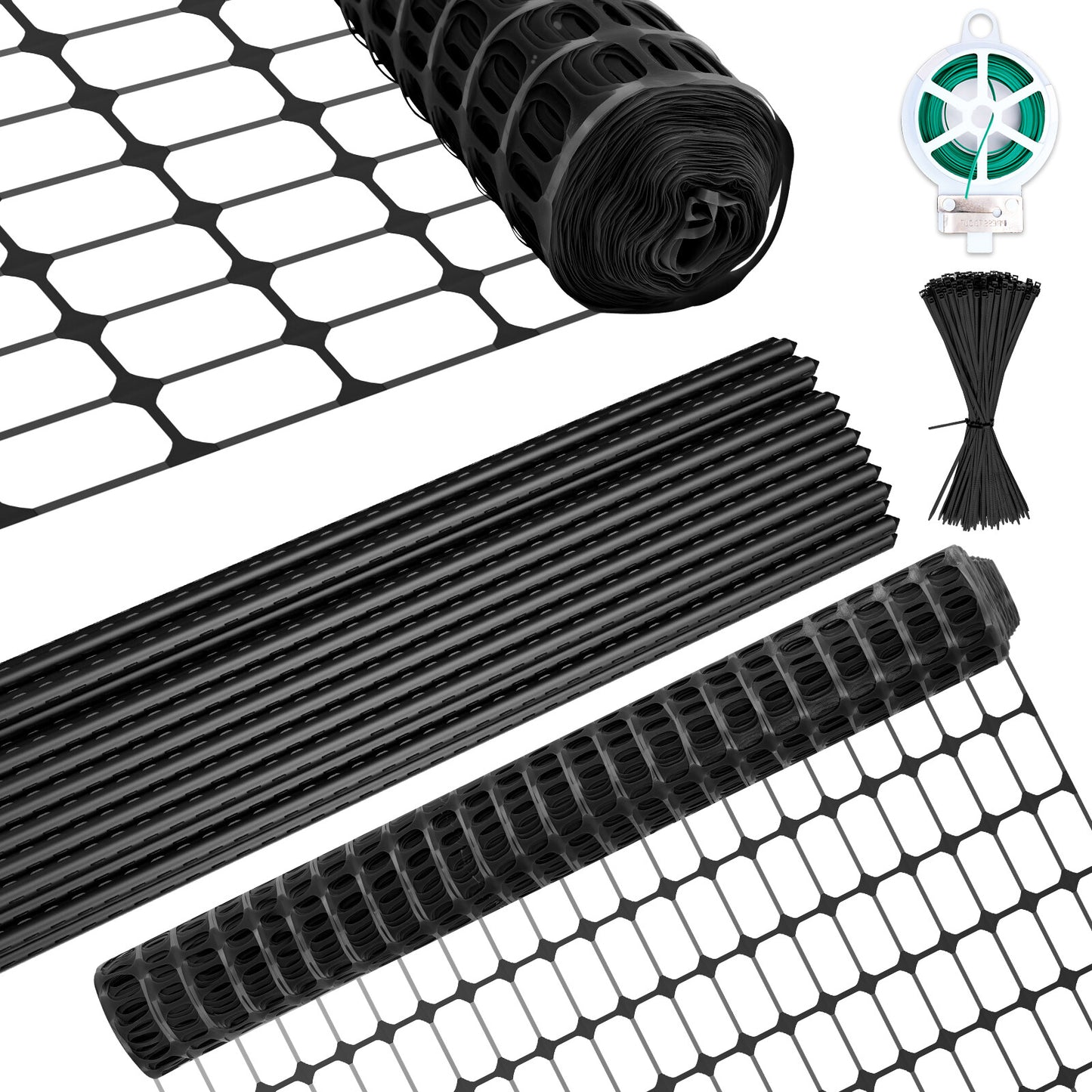 NAIZEA Garden Fence,Snow Fence Temporary Fence Plastic Fence with Posts & Stake