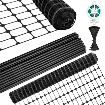 NAIZEA Garden Fence,Snow Fence Temporary Fence Plastic Fence with Posts & Stake