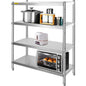 VEVOR Stainless Steel Shelving Heavy Duty Kitchen Shelf 4/5Tier Solid/Perforated
