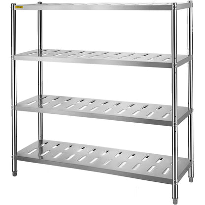 VEVOR Stainless Steel Shelving Heavy Duty Kitchen Shelf 4/5Tier Solid/Perforated