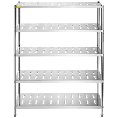 VEVOR Stainless Steel Shelving Heavy Duty Kitchen Shelf 4/5Tier Solid/Perforated