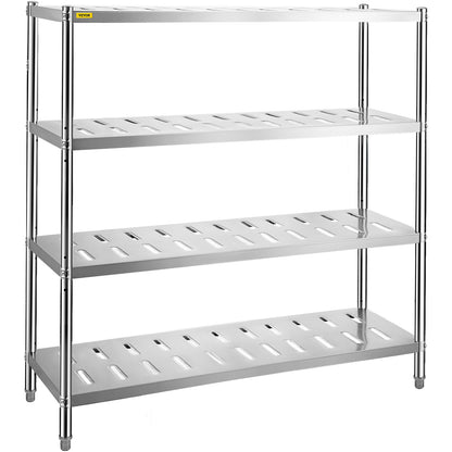 VEVOR Stainless Steel Shelving Heavy Duty Kitchen Shelf 4/5Tier Solid/Perforated