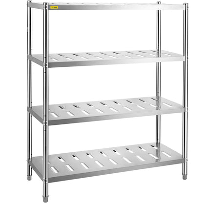 VEVOR Stainless Steel Shelving Heavy Duty Kitchen Shelf 4/5Tier Solid/Perforated