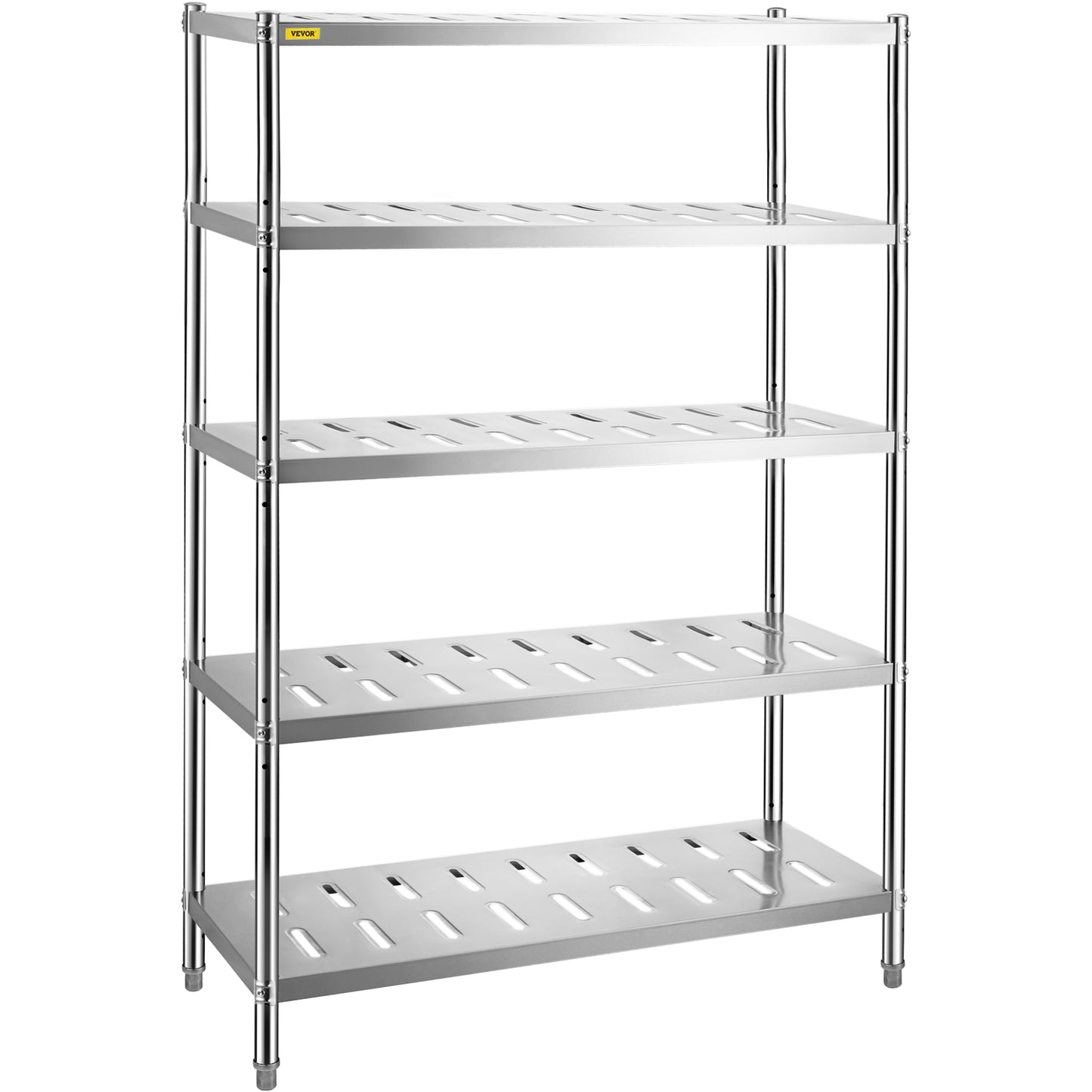 VEVOR Stainless Steel Shelving Heavy Duty Kitchen Shelf 4/5Tier Solid/Perforated