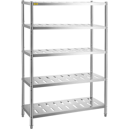 VEVOR Stainless Steel Shelving Heavy Duty Kitchen Shelf 4/5Tier Solid/Perforated
