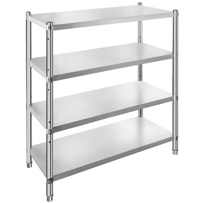 VEVOR Stainless Steel Shelving Heavy Duty Kitchen Shelf 4/5Tier Solid/Perforated