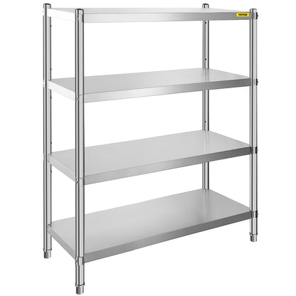 VEVOR Stainless Steel Shelving Heavy Duty Kitchen Shelf 4/5Tier Solid/Perforated