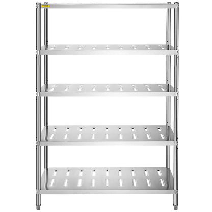 VEVOR Stainless Steel Shelving Heavy Duty Kitchen Shelf 4/5Tier Solid/Perforated