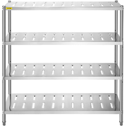 VEVOR Stainless Steel Shelving Heavy Duty Kitchen Shelf 4/5Tier Solid/Perforated