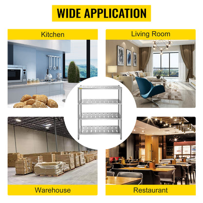 VEVOR Stainless Steel Shelving Heavy Duty Kitchen Shelf 4/5Tier Solid/Perforated