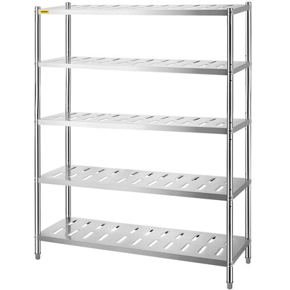 VEVOR Stainless Steel Shelving Heavy Duty Kitchen Shelf 4/5Tier Solid/Perforated