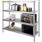 VEVOR Stainless Steel Shelving Heavy Duty Kitchen Shelf 4/5Tier Solid/Perforated