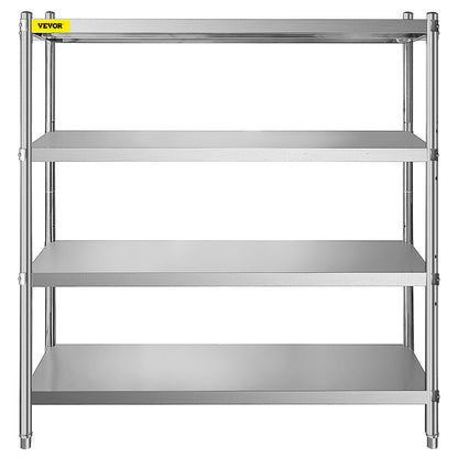 VEVOR Stainless Steel Shelving Heavy Duty Kitchen Shelf 4/5Tier Solid/Perforated