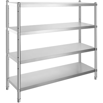 VEVOR Stainless Steel Shelving Heavy Duty Kitchen Shelf 4/5Tier Solid/Perforated
