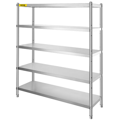 VEVOR Stainless Steel Shelving Heavy Duty Kitchen Shelf 4/5Tier Solid/Perforated